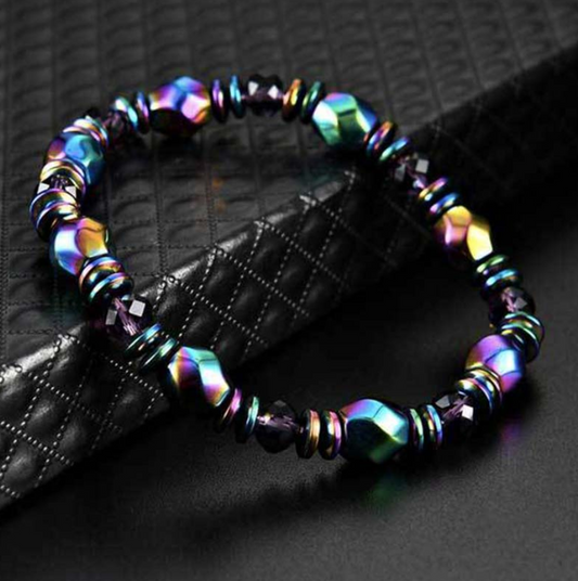 Pulsera Magnética Hematita Arcoíris - LuxyShop